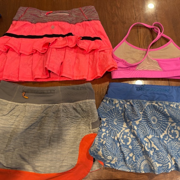 set of 3 Lululemon running skirts and one Lululemon jog top - all size 2 - Picture 2 of 9